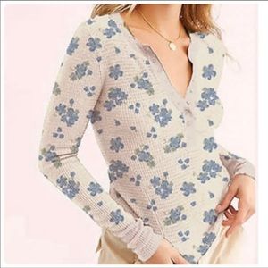 We the Free/Free People WAFFLE KNIT EVEREST HENLEY